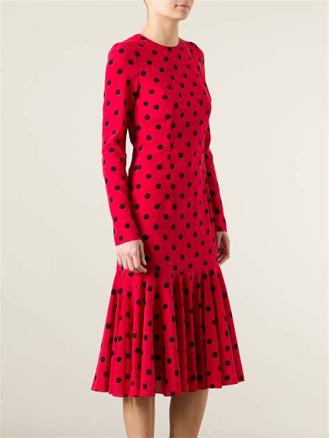 dolce gabbana red polka dot dress|dolce and gabbana dresses.